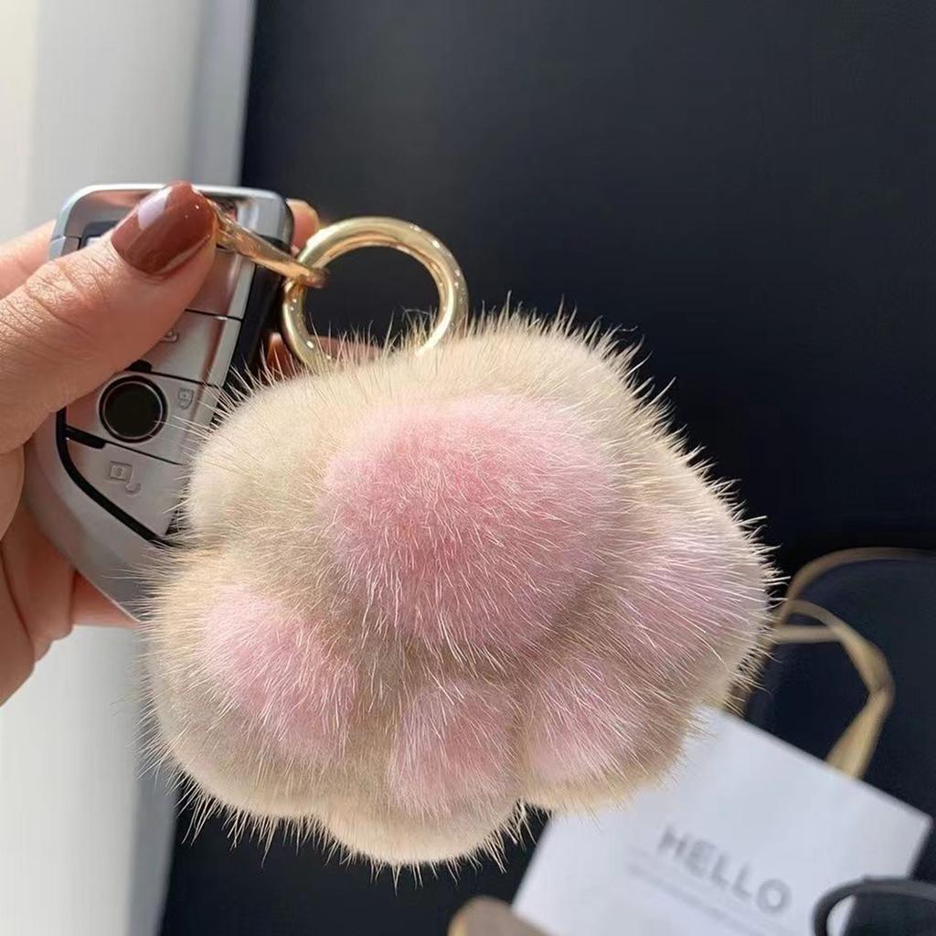 Imitation Plush Pendant Bag Ornaments Cute Little Car Keychain Accessories Birthday Gift