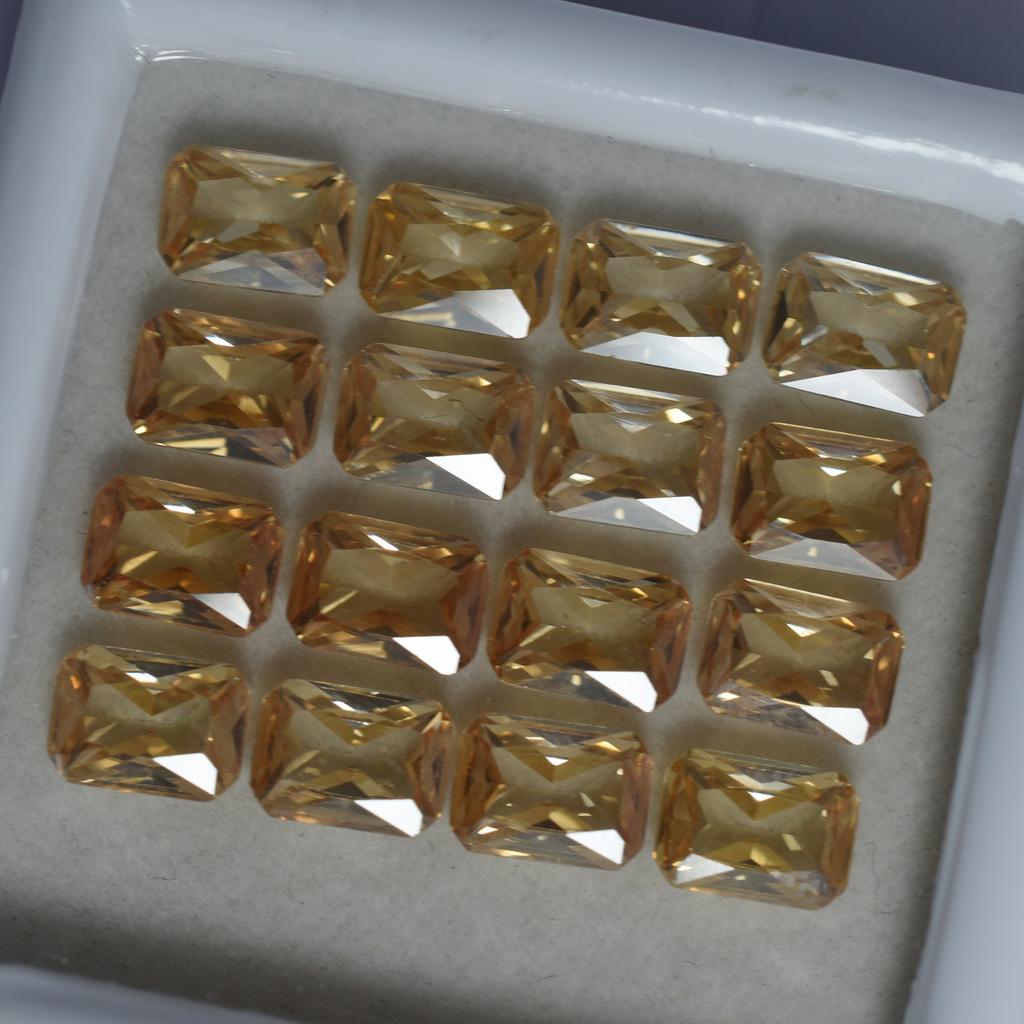 7x5mm Natural Peach Sapphire Emerald Cut Loose Gemstone Lot 9 Pcs