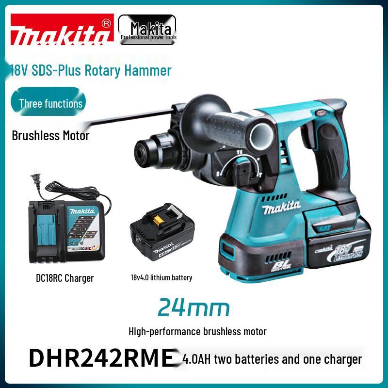 Серия бесщеточных аккумуляторных перфораторов Makita 18В Штепсель типа CN (адаптер в комплекте)