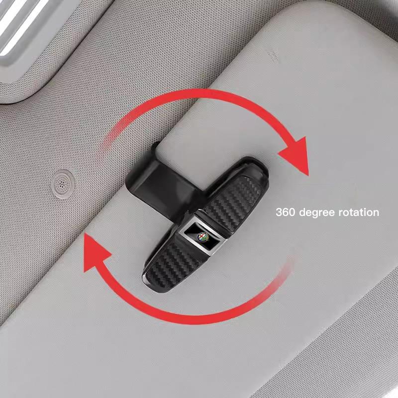 For Alfa Romeo Car Sun Visor Glasses Holder Ticket Card Storage Clip For Alfa Romeo Giulia Stelvio Giulietta 156 159 147 Mito ToLR1