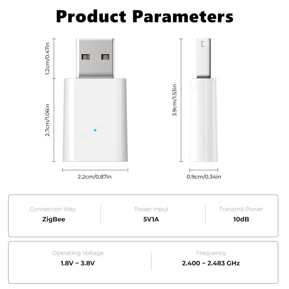 Tuya Smart Life ZigBee 3.0 Повторитель сигнала USB-удлинитель Усилитель сигнала для умной домашней автоматизации для шлюза ZigBee ZigBee2MQTT