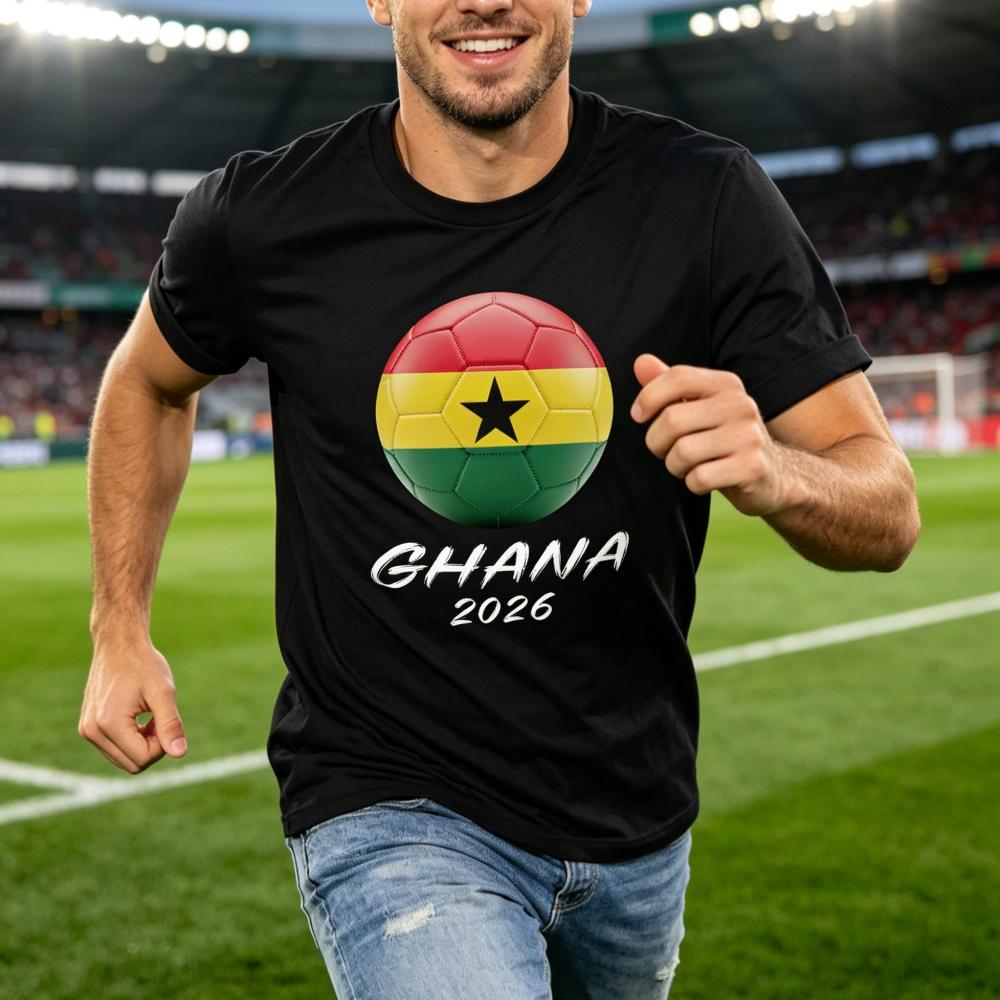 Патриотическая Гана 2026 Графическая Футболка Футболка для Ghanaian Sports Fan Футбольные Принадлежности Одежда Мужчины Женщины Летние Повседневные Хлопковые Топы