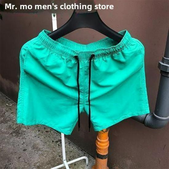 Мужские модные быстросохнущие корейские пляжные шорты карамельного цвета