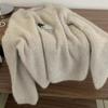 Короткий вязаный кардиган-жакет из ангоры красного цвета для женщин – Высококлассный стиль Весна/Осень 2025