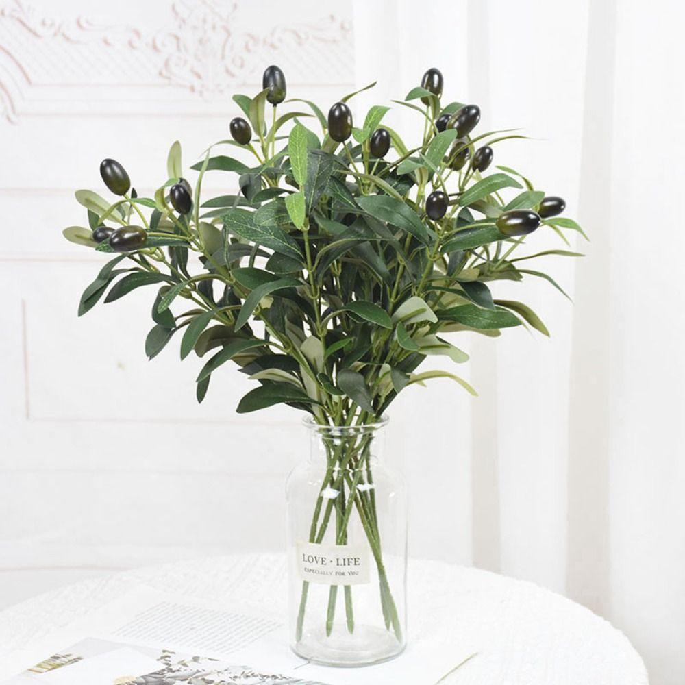 С оливковыми фруктами, искусственная оливковая ветвь, искусственные растения ручной работы, украшение для рабочего стола