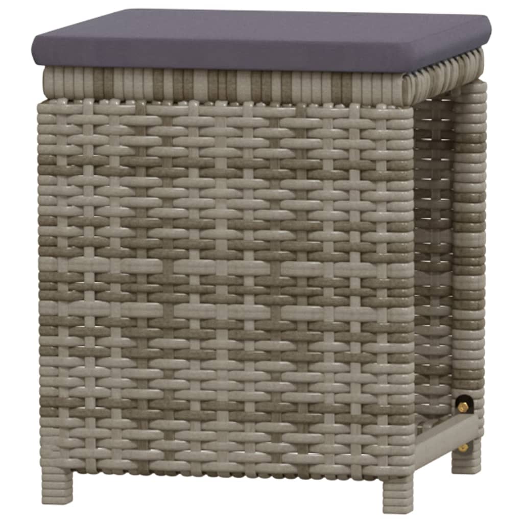 7 Piece Garden Lounge Set with Cushions Poly Rattan Grey