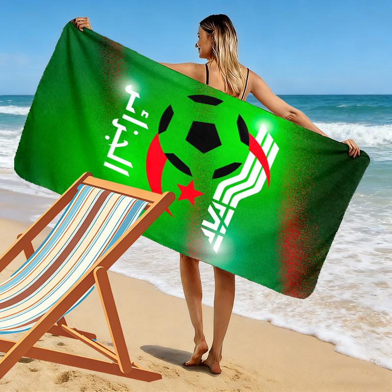Fédération Algérienne de Football Print Beach Towel, Large Soft Quick Dry Towel for Beach Camping Swimming