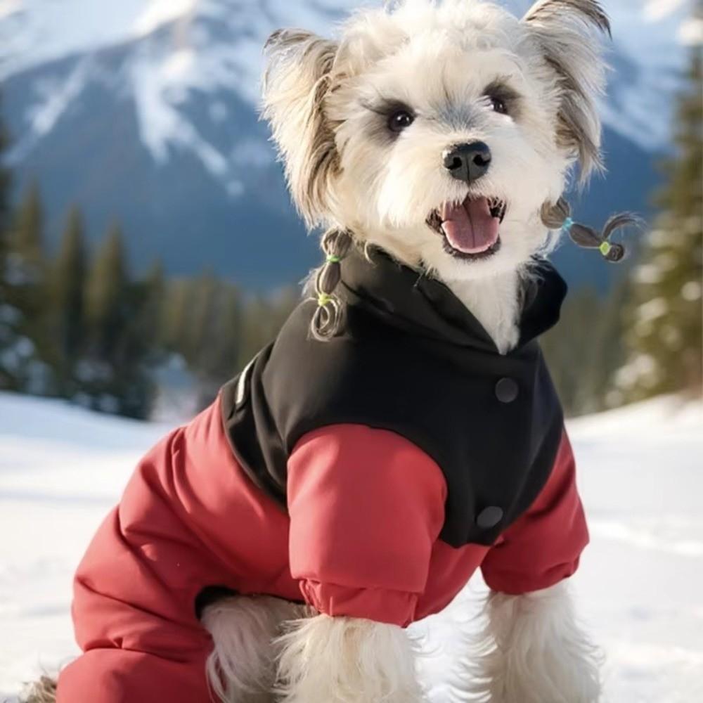 Waterproof Fabric Dog Jumpsuit Four Legs Design Dog Clothes Padded Puppy Down Jacket Outdoor Walk