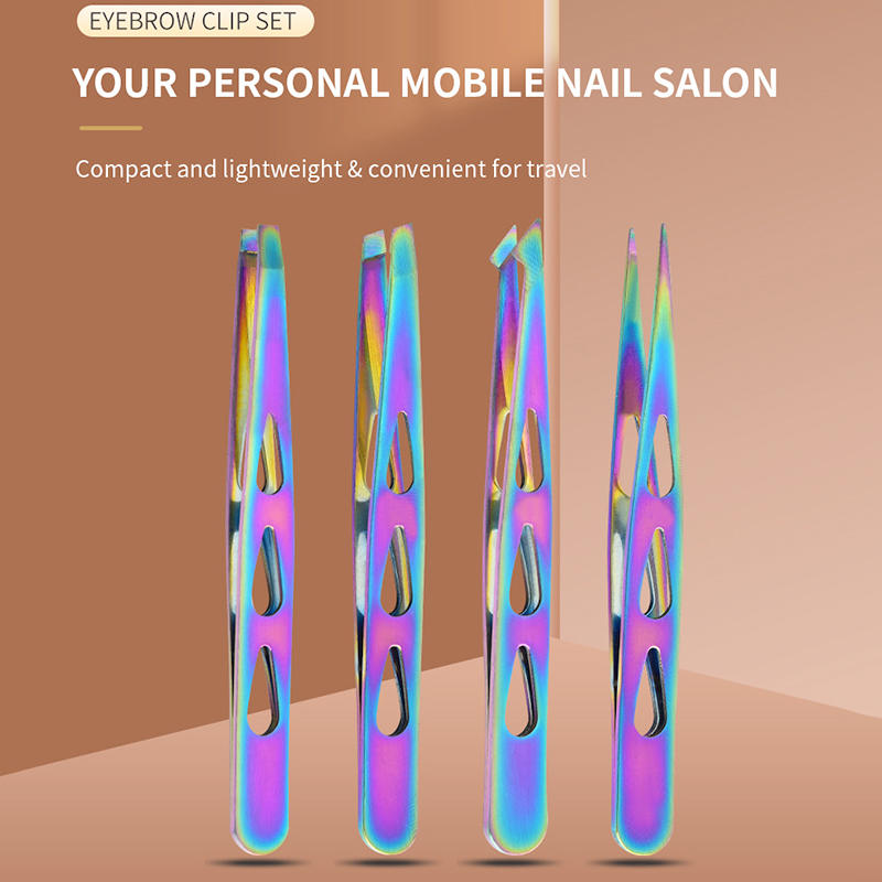 4pcs Eyebrow Tweezers Set - Professional Precision for Brow Shaping, Beard Plucking amp; False Lash Application,Eyebrow Tool Set