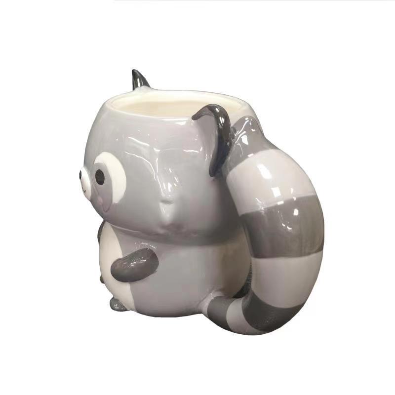 Керамическая кружка с енотом 3D - Милая кружка с выражением животного