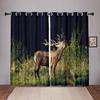 Природа олень животное лес зеленое дерево затемняющая оконная занавеска для спальни гостиной ванная комната кухня дверь зал высокая затененность
