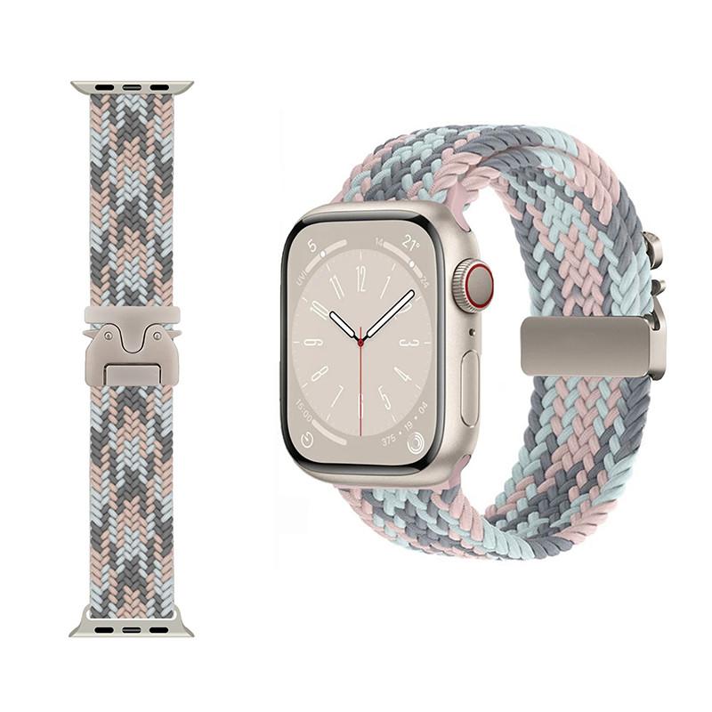 Парашютные ремешки Нейлоновый плетеный браслет Ремешок для Apple Watch 46мм 42мм 45мм 49мм 44мм 41мм iWatch Серии 11 10 SE 3 Ultra 3 9 8