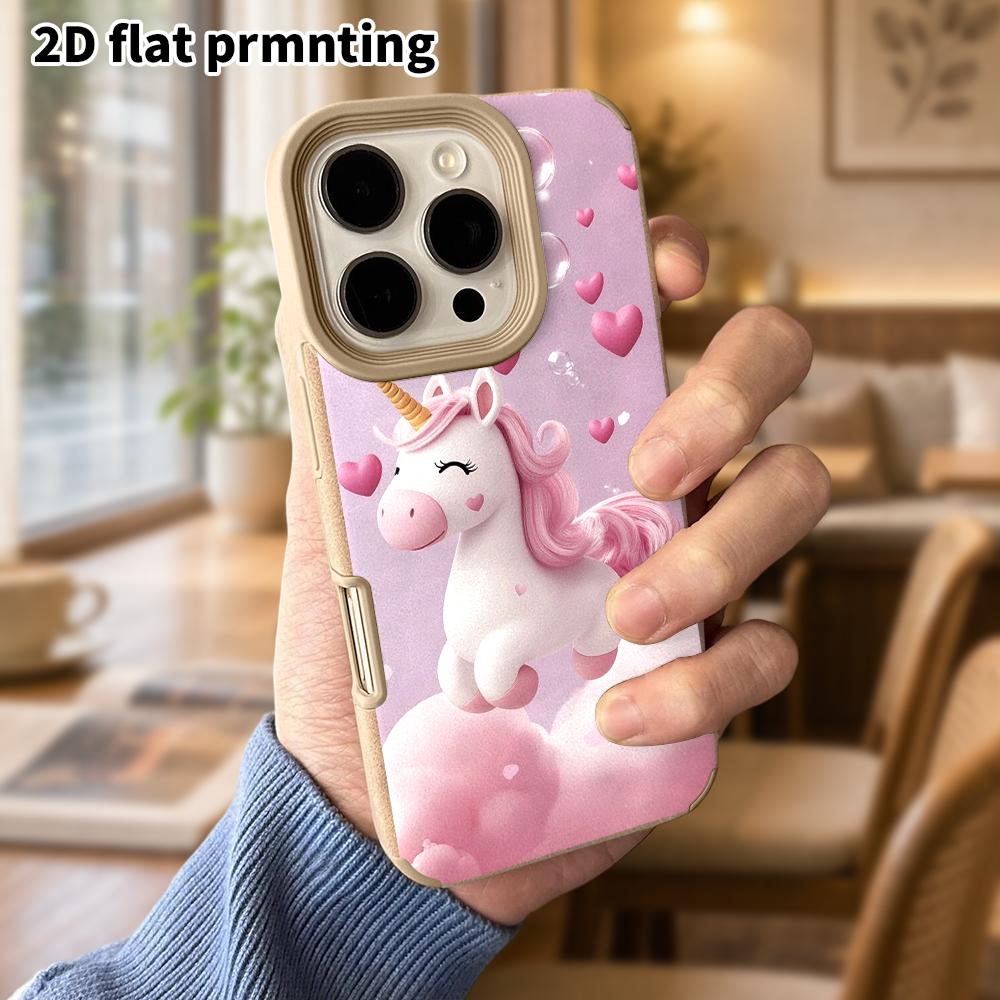 Phone Case: Lambskin 2D Flat Samsung Galaxy A34 A35 M05 M06 S20 S22 S21 FE Plus 5G Protective Case, Pink Unicorn, Christmas and Halloween Gift