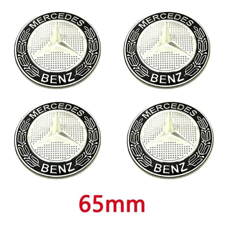 Car Sticker Hot 2026 New For Benz 4pcs 65MM Car Hub center cover logo sticker for MERCEDES BENZ AMG W203 W204 W205 W209 W213 W21