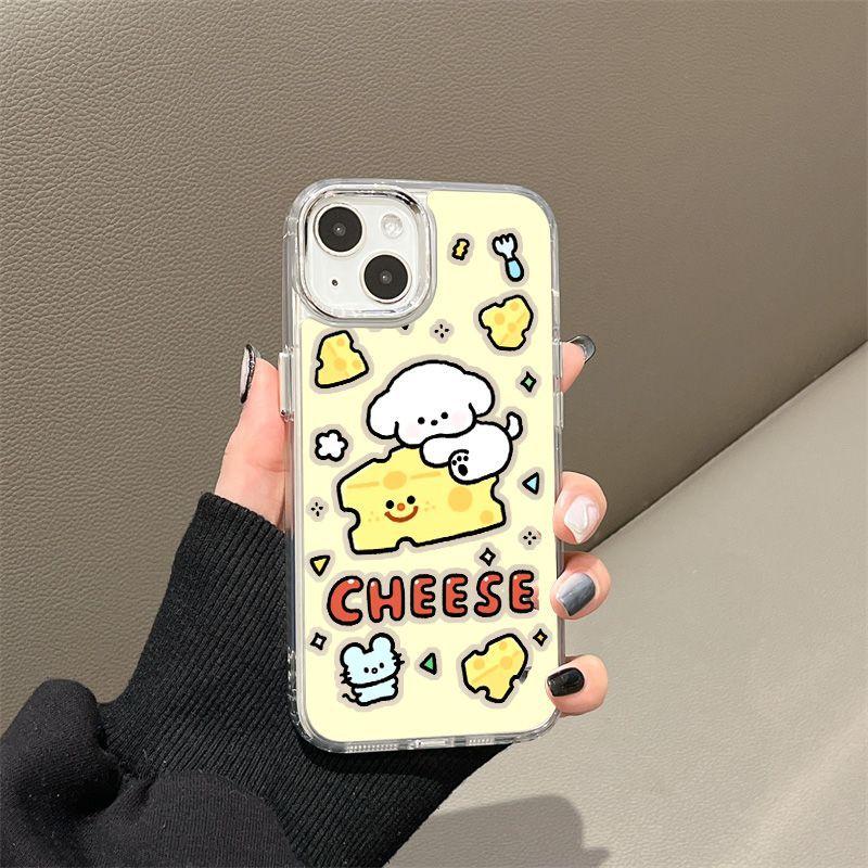 Милый сырный пёс для iPhone17PorMax Мультяшный чехол для телефона 16 Apple 13 Большое отверстие 14/15