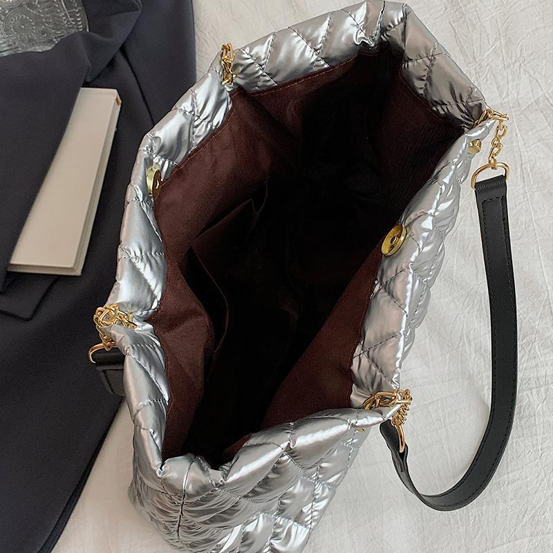 Женская стеганая сумка-тоут с ромбами, большая вместимость, сумка с верхней ручкой, универсальная мягкая сумка-саквояж, повседневная модная женская сумка для покупок KTY