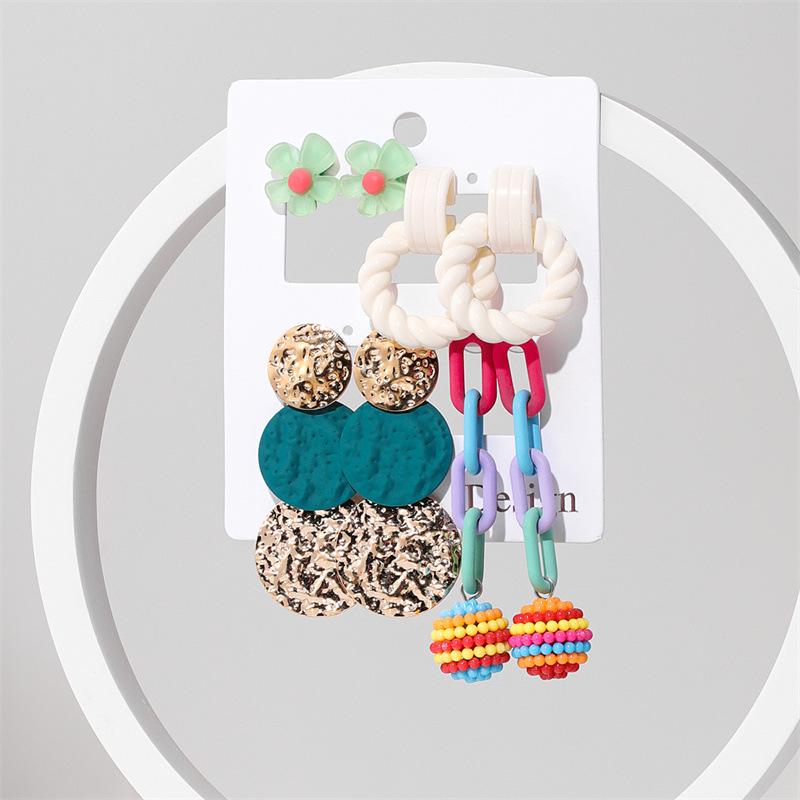 Красочные серьги-капли для женщин, модные геометрические акриловые серьги из смолы, ювелирные изделия для вечеринок