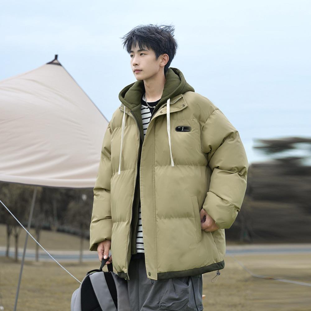 Поддельное двухслойное пальто, утепленное пальто для мужчин на осень и зиму, новое свободное теплое пуховое пальто, утолщенная утепленная куртка