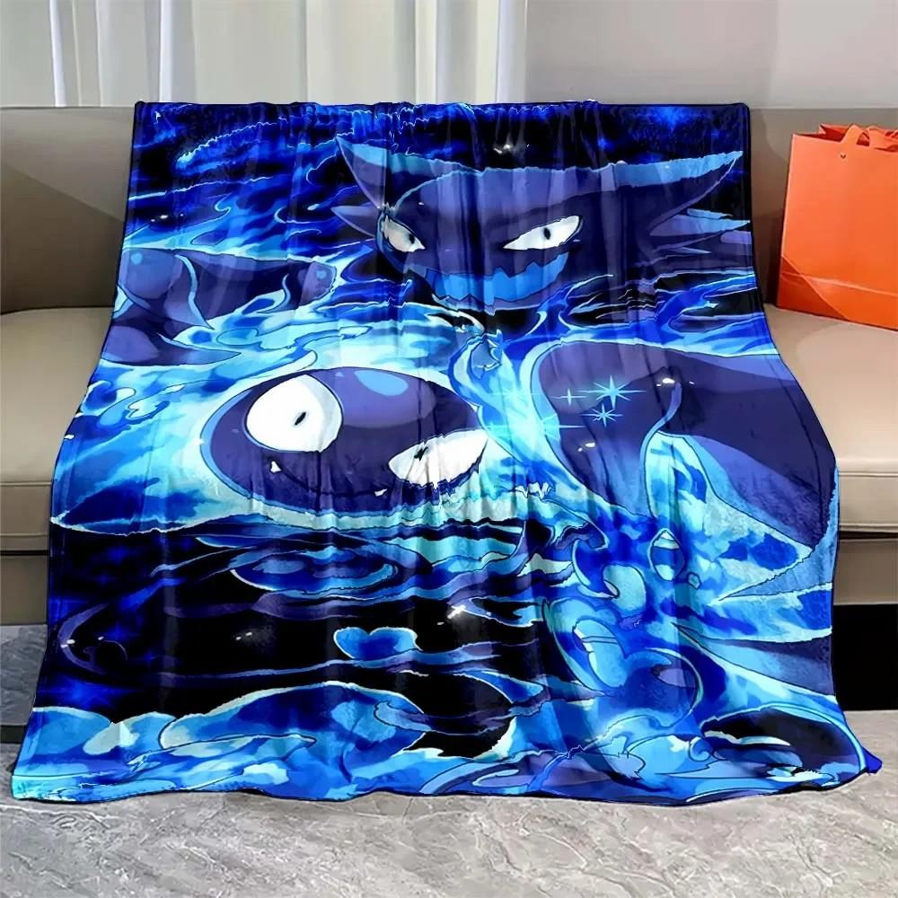 Low Stock! P0kem0n G-Gengar Blanket, Soft Plush Gifts Blanket for Home Couch Sofa Bed Decor, Blanket for Kids Adult All Seasons
