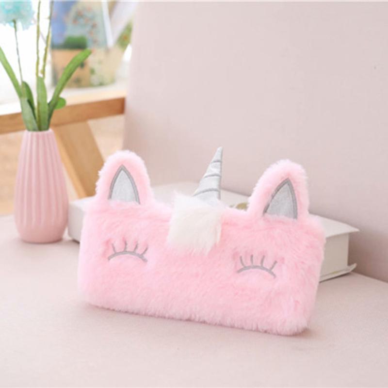Плюшевый Единорог Очаровательная Пеналы Licorne Kawaii Девочки Estuche Para Lpices для Trousse Astuccio Холст Школьный School Cartuchera Высокое Качество
