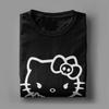 Hello Kitty Middle Finger T Shirt for Men Cotton Funny T-Shirts O Neck Tee Shirt Short Sleeve Tops Unique Women Clothing 2025