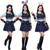 Halloween new crazy animal city COS Judy dress blue black pleated skirt set adult dress up costume