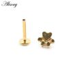 Alisouy 1PC Нержавеющая сталь Собака Следы Лист 16G Tragus Helix Bar Лабрет Губное кольцо Хрящ Ухо Серьги Пирсинг Украшения для тела