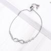 Luxurious Crystal Bracelet Silver Color Adjustable Infinity Charm Bracelets For Women Fashion Jewelry