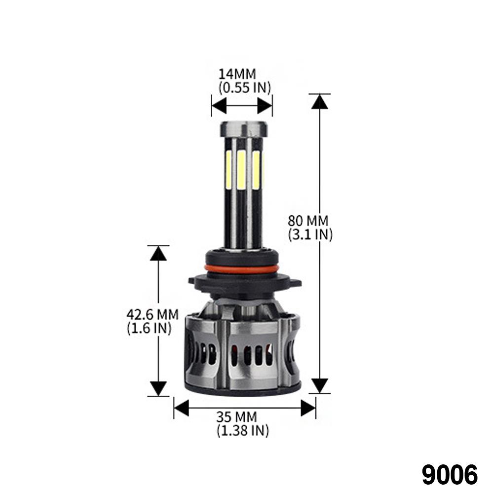 2X 8-сторонняя светодиодная лампа H7, светодиодные лампы H4, H11, H9, H8, автомобильные фары 9005, HB3, 9006, HB4, 6000K, автомобильные лампочки 50 Вт, 360 градусов, дальний и ближний свет 12 В