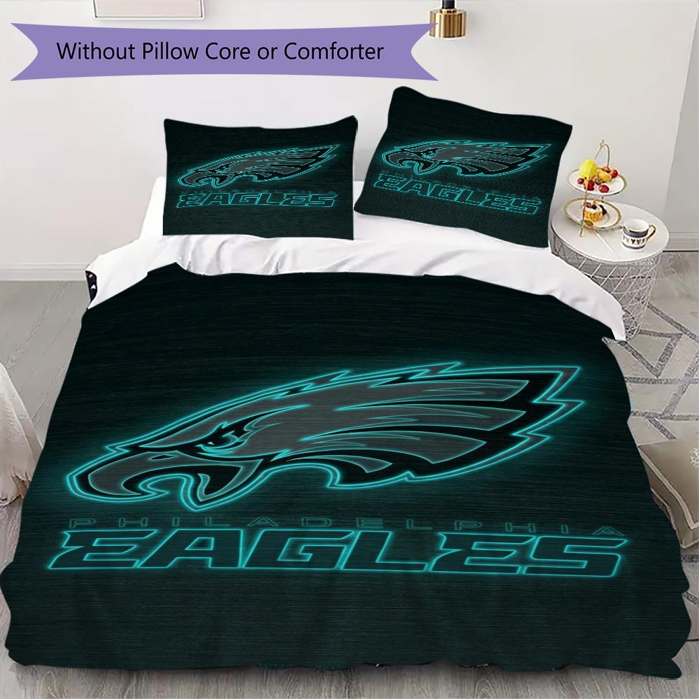 Philadelphia Eagles Pattern Bedding uilt Set uilt Cover Pillowcase Home Decoration Birthday Gift (1*duvet cover + 2*pillowcase without core)