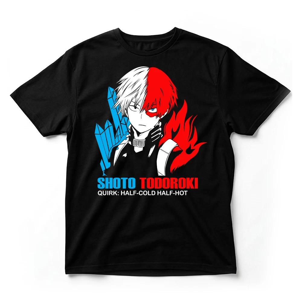 Shoto Todoroki Anime T Shirt Fire Ice Graphic Tee UK