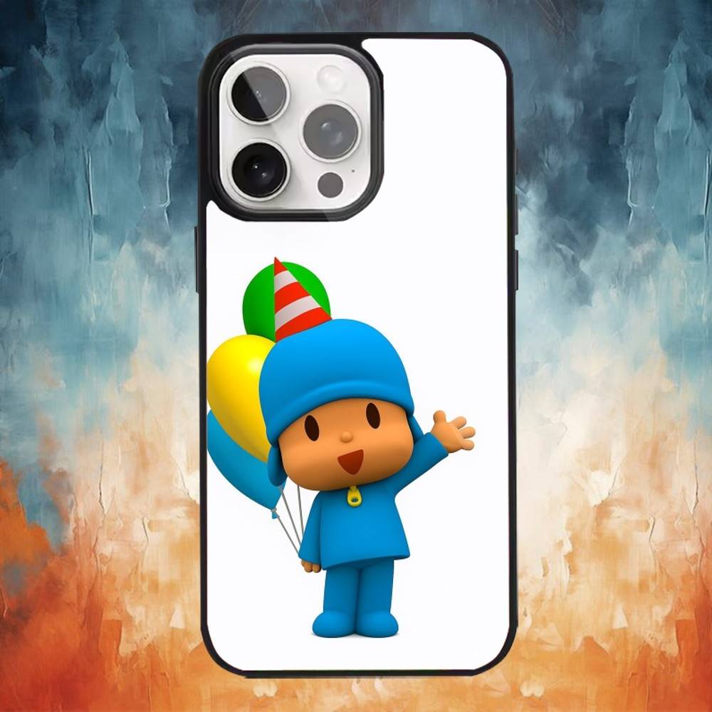 Мультяшный милый чехол для телефона P-Pocoyo для iPhone 17 16 15 14 13 12 Pro Max Plus для Magsafe Зеркальный Беспроводной Магнитный Чехол