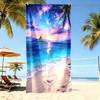 Romantic Beach Heart Microfiber Beach Towel 2D Flat Printed Waterproof Sandproof Travel Bath Towel For Seaside Holiday