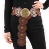 Western Style Disc Belt Y2K Wide Disc Belt Cowboy Wide Disc Belt Hollow Belt  for Women