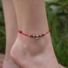 Красная веревка, плетеная на год рождения, женская цепочка на лодыжку, старинный колокольчик, летняя женская цепочка на лодыжку