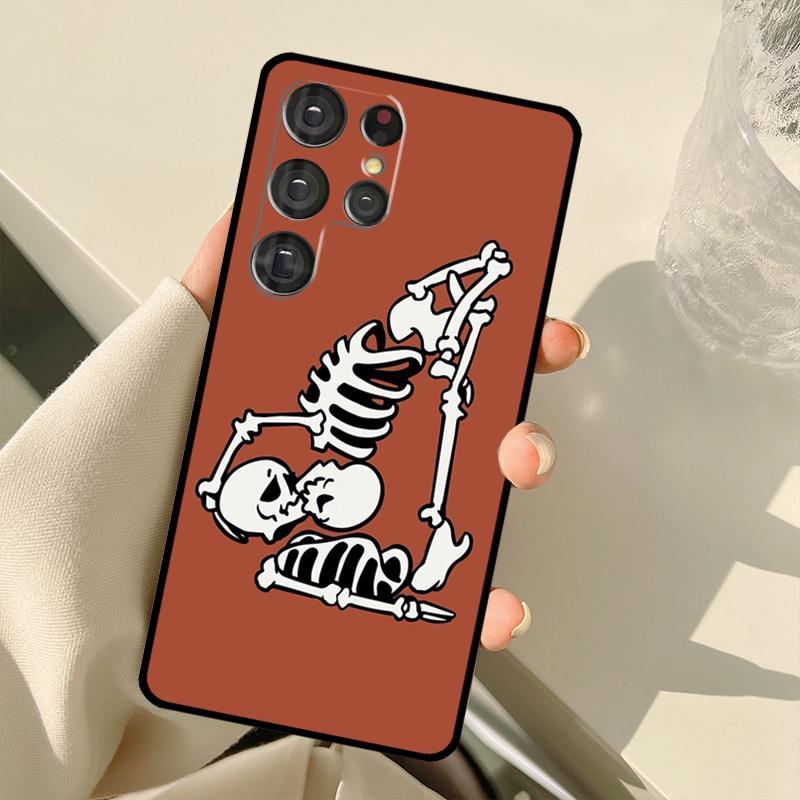 Чехол для телефона Skeleton Yoga для Samsung Galaxy S23 S22 Ultra S21 S20 FE S8 S9 S10 Note 10 Plus Note 20 Ultra