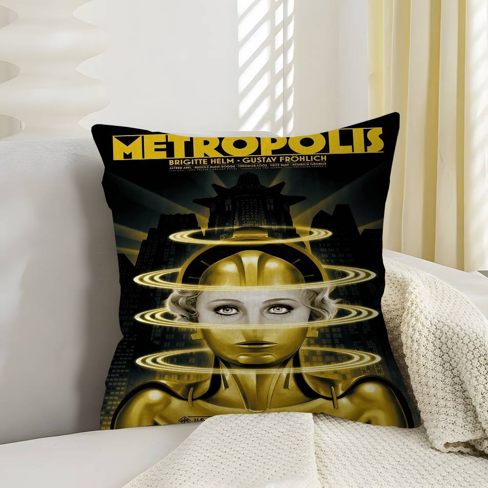 Vintage s Metropolis Movie Pillow Gifts Home Office Furnishings Bedroom Sofa Car Cushion Cover case xcm