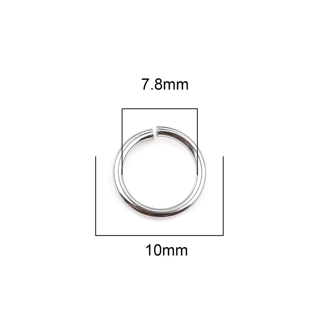 100pcs 0.5mm-1.8mm-4mm-16mm Stainless Steel Open Jump Rings Findings Round Silver Color DIY Making Keychain Necklace Jewelry