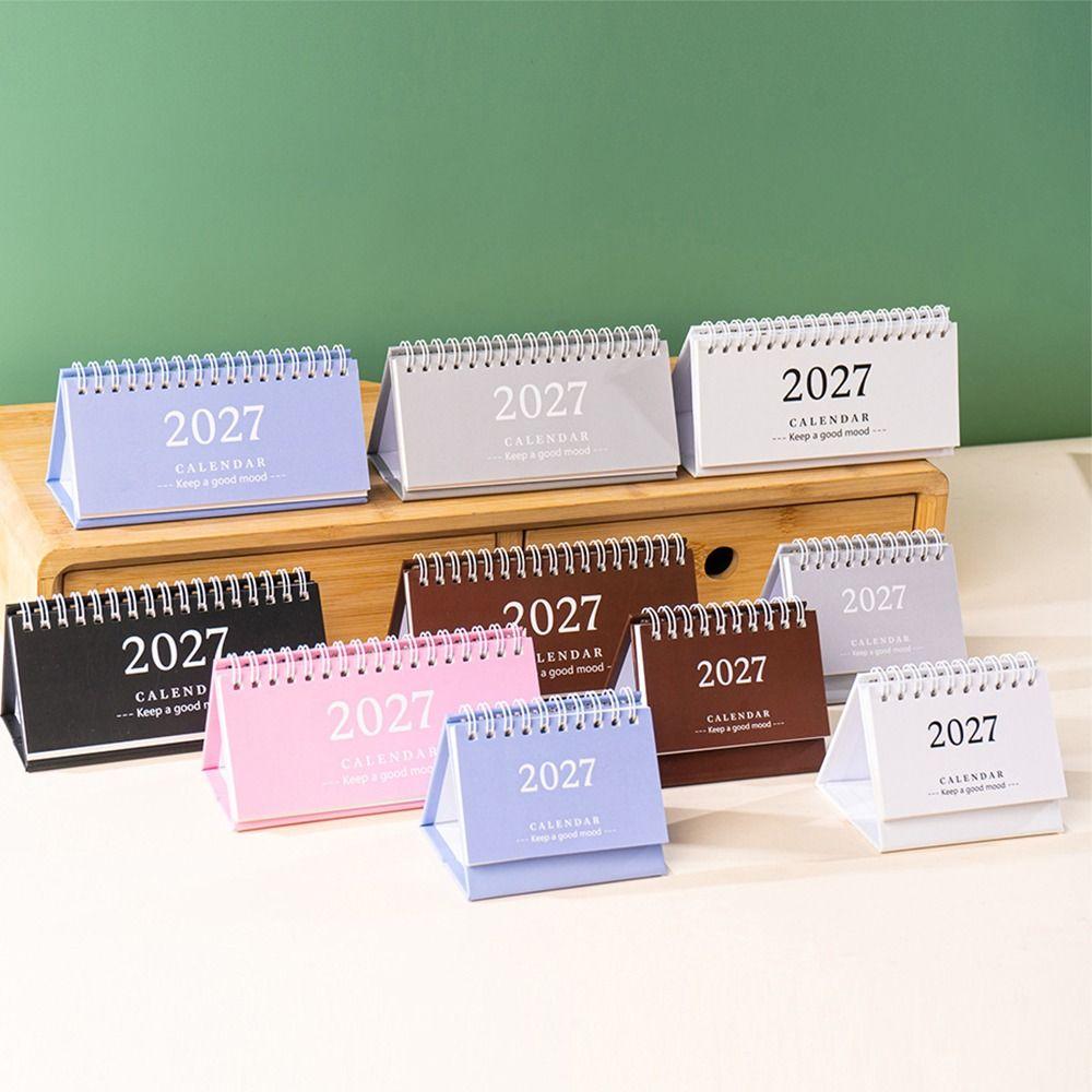 Mini Standing Calendar Coil Flip Calendar New 2027 Desk Calendar Desk Planning