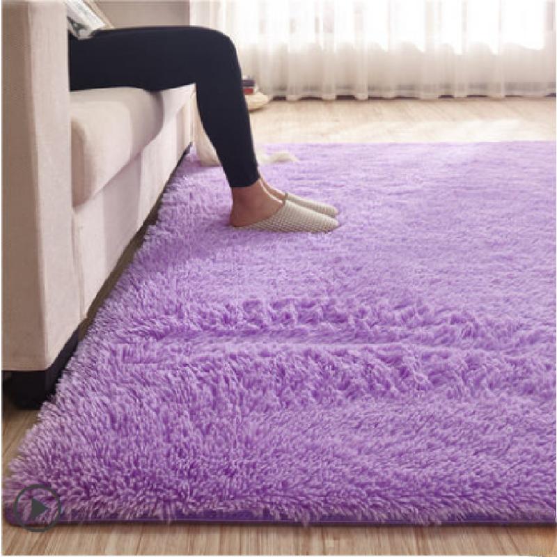 Однотонный пушистый ковер в минималистичном стиле для помещений, прикроватный коврик для спальни, пушистый плюшевый ковер, нескользящий коврик для пола