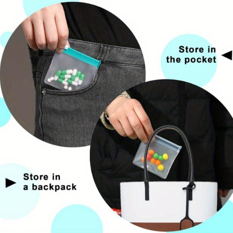 7 PCS Reusable Pill Pouches Color-Coded Secure Zip Portable Transparent Medicine Organizer for Travel and Daily Use
