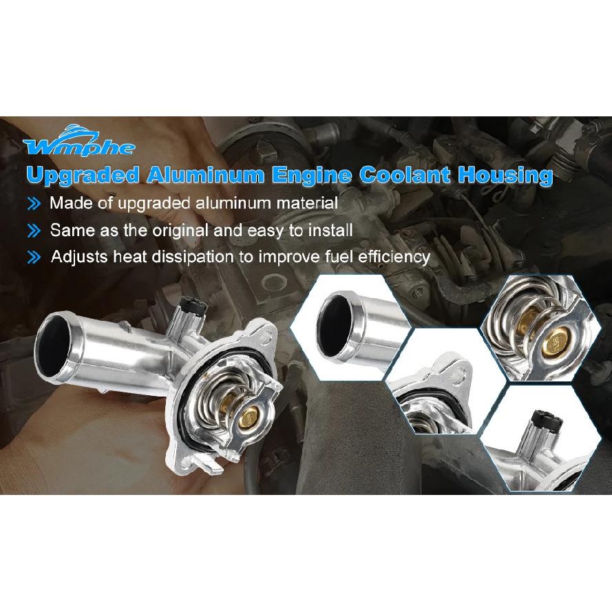 For Jeep Wrangler JK 2018 Grand Cherokee 2011-2020 Dodge Durango 2011-2015 Coolant Aluminum Thermostat Housing 5184651AG