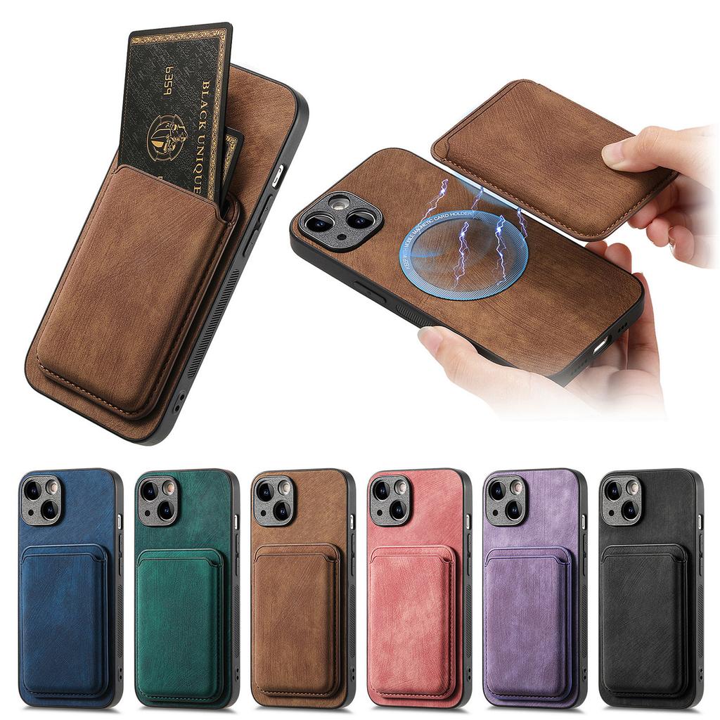 2 в 1 съемный магнитный чехол для карт Solt Leather для iPhone 15 Pro Max 14 Plus 13 12 Mini Xs XR 7 8 Se 2022 для Magsafe Cover