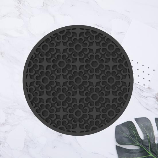 Силиконовая подставка с рисунком в стиле ретро, теплоизоляция, легко чистящаяся, многоразовая, винтажная, круглая, мягкая подставка