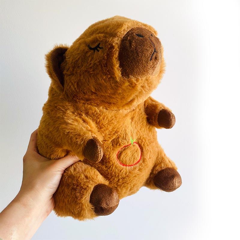 Cute Capybara Breathing Sleep Plush Toys Baby Sleep Companion Sound and Light Creative Doll Toy for Boys Girls Birthday Gift