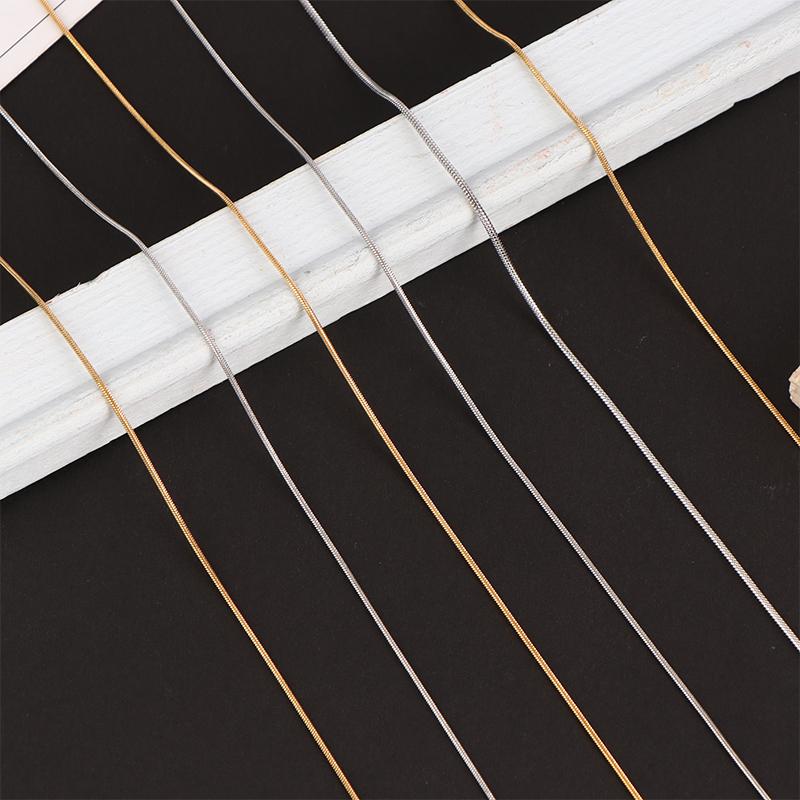 Женские длинные ожерелья из нержавеющей стали в виде змеиной цепи и витого каната, золотого и серебристого цвета, с застежкой-лобстером