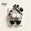 Novelty Switch Cover for Bedroom Funny Cat Butt Light Cover, 3D Double Rocker Decor Wall Plate, Creative Gift Lovers Printed Shaped Easy