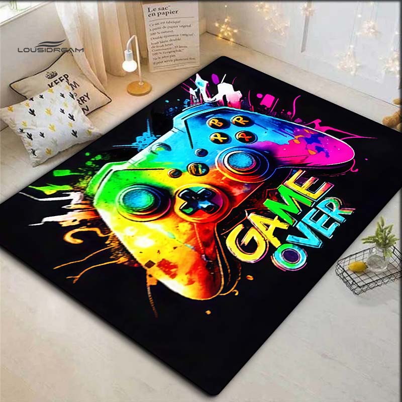 Neon Lightning Shark Area Rug, Cool Ocean Animal Mat