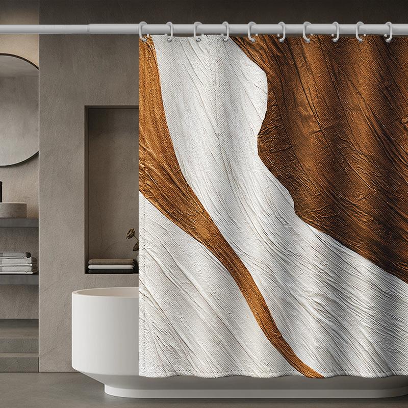 Роскошные современные занавески для душа с геометрическими полосками, шторы для ванной комнаты, набор аксессуаров, занавеска для ванны с крючками, водонепроницаемая