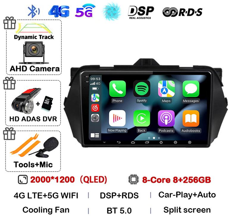 Android 14 Cooling Fan 360 Camera For Suzuki Alivio Ciaz 2014-2019 Car Radio Stereo Multimedia Video Player GPS Carplay Auto DSP